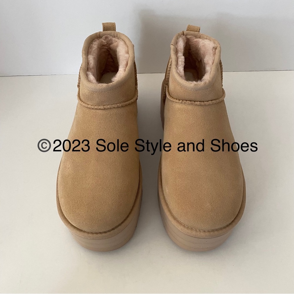 UGG Classic Ultra Mini Platform Boots Driftwood Size 9 - Picture 3 of 16